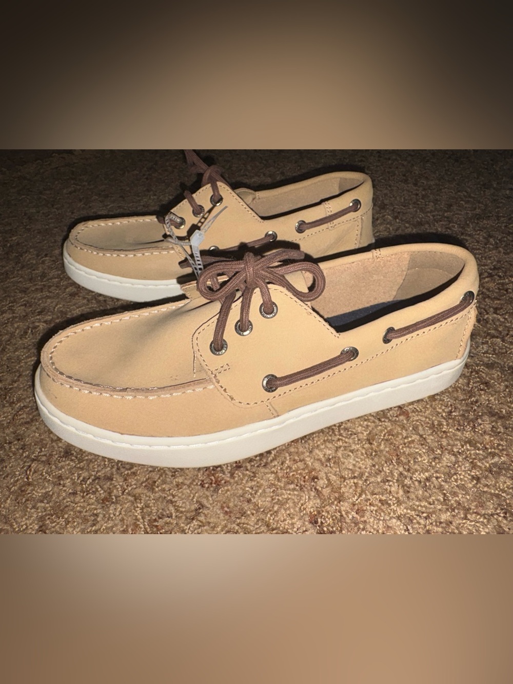 Sperry Topsider Memory Foam Boat Shoes Leather Suede Men’s 7.5 NEW